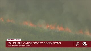 Wildfires cause smoky conditions in southern Palm Beach County
