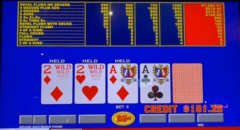 Video Poker: Deuces Wild Bonus Poker Progressive Session!