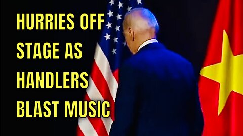 Biden’s Handlers just CUT OFF Reporters’ Questions by Blasting Music as Joe Hurries off stage!