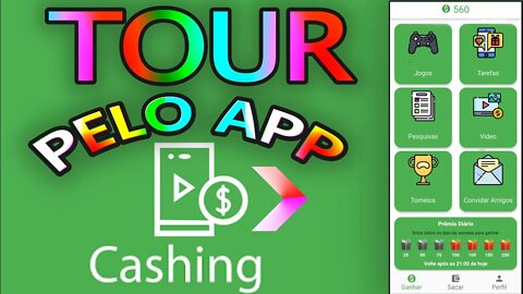 Tour pelo App Cashing - ganhando dinheiro jogando joguinhos