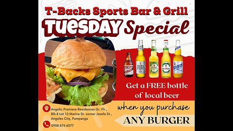 T-Backs Sports Bar and Grill Sports Schedule and free beer/soda for Tuesday May 21, 2024