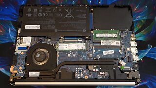 HP Laptop 14-DK0002DX Opened up, showing hardware, upgradeable budget laptop?