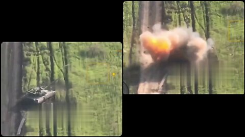 Russian kamikaze drone destroying a Ukrainian tank in the Zaporozhye area!