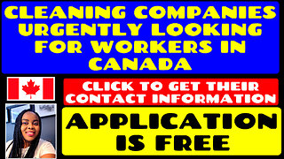 Cleaning Companies Urgently Looking for Workers in CANADA | Click to Get Their Contact Information