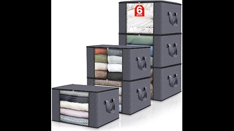 Amazon Fab totes 6 Pack Clothes Storage Foldable Blanket Storage Bags Description in Link