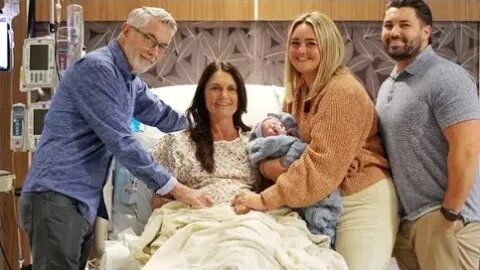 Grandmother, 56, gives birth to her son and daughter-in-law’s baby.
