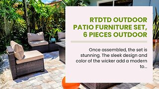 RTDTD Outdoor Patio Furniture Set, 6 Pieces Outdoor Furniture All Weather Patio Sectional Sofa...