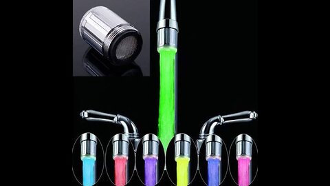 LED Water Faucet, 7 Colors Changing Glow Light Water Stream Tap