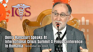 Denis Rancourt Speaks At International Crisis Summit 4 Press Conference In Romania (11/20/23)