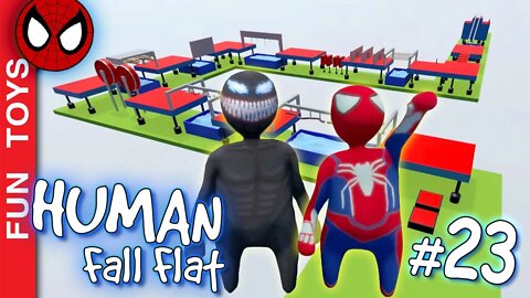 Human Fall Flat #23 - Homem-Aranha e Venom - Desafio do SPEED RUN quem vai chegar primeiro no final?