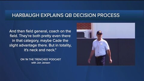 Jim Harbaugh explains process behind decision on starting QB