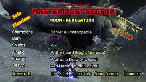 Destiny 2 Master Lost Sector: Moon - K1 Revelation on my Warlock Solo-Flawless 1-21-23