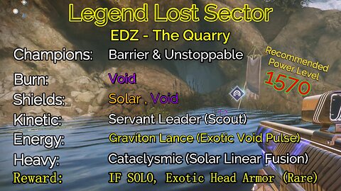 Destiny 2 Legend Lost Sector: EDZ - The Quarry on my Warlock 10-26-22