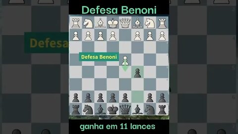 INCRÍVEL DEFESA BENONI VENCE EM 11 LANCES #chess #xadrez #viral