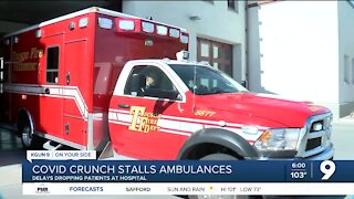 Hospital COVID crunch delays ambulances