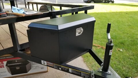 Harbor Freight Tongue Box installed onto a Tractor Supply trailer