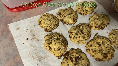 Chicken & Gravy Over Rice & Cookies