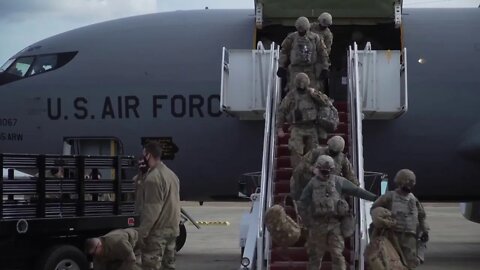 More and more, National Guardsmen and Citizen Soldiers arrive at Joint Base Andrews for January 20th