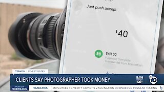 Clients say photographer took money