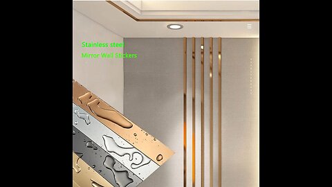1 Roll Gold Wall Sticker Stainless Steel Flat Decorative Lines