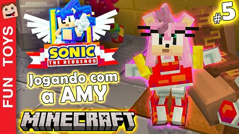 Sonic no Minecraft #05 - JOGUEI com a AMY! E ela tem um poder de Martelo IRADO! 🔨🌸💖