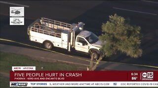 Woman, 3 children seriously hurt in west Phoenix crash