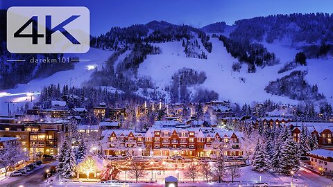 Aspen Colorado Cinematic Walking Tour through the Christmas decorated famous ski town