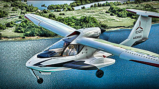 Icon A5. Under the Delaware Memorial Bridge. Landing at Philadelphia international.