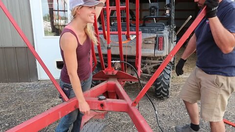 Repairing Two Badly Mangled Hay Carts (EZ Carts) Before Second Cutting Hay