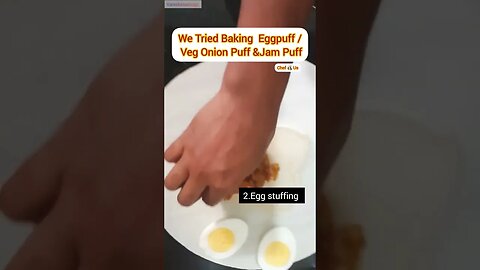 We Tried Making 3 types of Puffs😜 with Idly vessel 🤣we burnt it😱!! #egg #onion #jam #puff #day15
