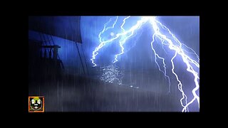 Strong Thunderstorm Noises, Ocean Waves, Rain Sounds and Lightning & Thunder on a Ship to Sleep