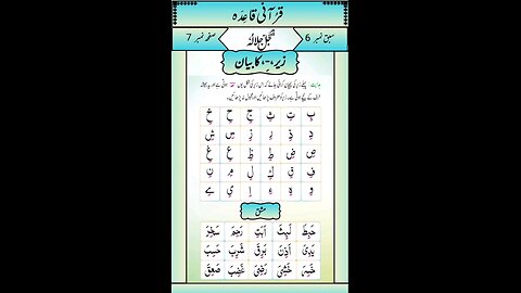 Noorani Qaida Lesson 6 Sabak No 6