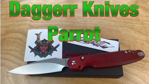 DAGGERR Knives Parrot buttonlock flipper / includes disassembly / fidget friendly pocket sword !!