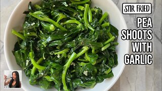 🥬 Stir Fried Pea Shoots with Minced Garlic Recipe (蒜蓉炒豆苗) | Rack of Lam