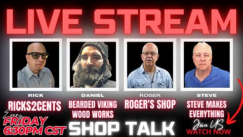 Woodshop Talk Q&A Ricks2Cents, Bearded Viking Wood Works, Roger's Shop & Steve Makes Everything EP 6