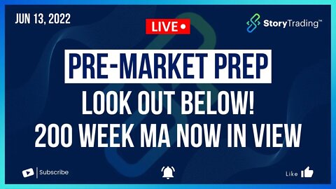 6/13/22 PreMarket Prep: Look out Below! 200 Week MA Now in View