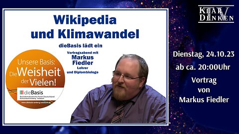🔵⚡️ Premiere: Vortrag von Markus Fiedler - Wikipedia und Klimawandel