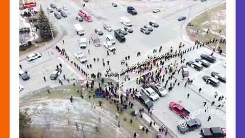 Drone Footage Over Blockade At Ambassador Bridge