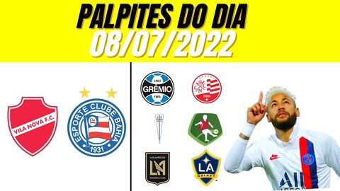 Palpites de Futebol para o dia 08/07/22 QUARTA + BILHETE PRONTO