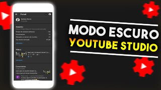 Como ATIVAR MODO ESCURO no YouTube Studio