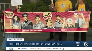 City leaders gather in support of Bay Front Hilton employees