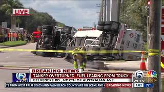 Tanker spills thousands of gallons of fuel near PBIA