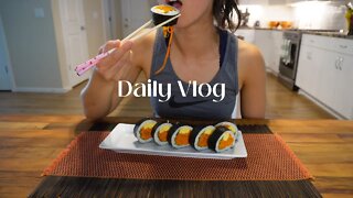 Daily Vlog | Living Alone | 먹방 | Weekend Family Trip | Carrot Gimbap | Peach Picking | Burger