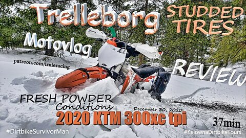 Trelleborg (Mitas) Studded Tires Review - Fresh Powder Conditions | Dirtbike Survivor Man