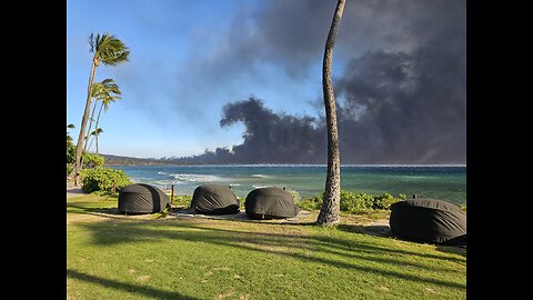 Watching the Lahaina fire burn from Kaanapali August 8th 2023