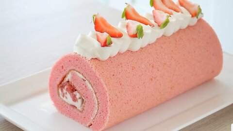 #ASMR Making Strawberry Roll Cake