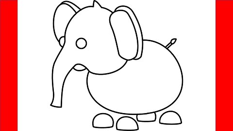 How To Draw Elephant From Adopt Me - Step By Step Drawing