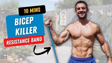 BICEP KILLER to BUILD MUSCLE with Resistance Bands in JUST 10 MINUTES