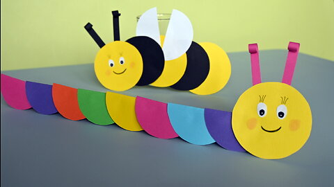 How To Make Easy Paper Caterpillar - Easy Paper Crafts for Kids / DIY Simple Caterpillar