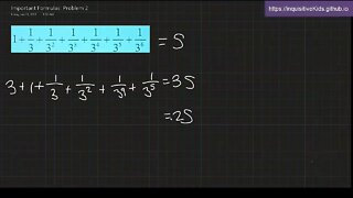 Important Formulas: Problem 2